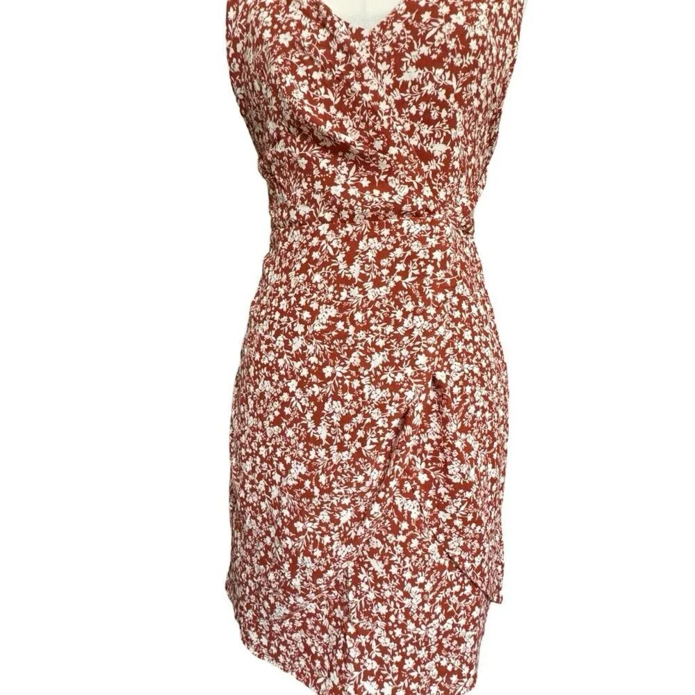 HYFVE HYFVE HYFVE Double Strap Floral Backless Dress Women's Medium‎ Rust NEW - Picture 15 of 16